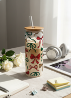 Clear Grande Sipper 650ml|Bow And Grace Print| 600ml Coffee Tumbler with Straw and Lid 1219 Avenue India