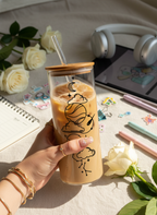 Clear Grande Sipper 650ml| Celestial Print| 650ml Coffee Tumbler with Straw and Lid 1219 Avenue India