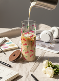 Clear Grande Sipper 650ml|Cherry Pop Print| 600ml Coffee Tumbler with Straw and Lid 1219 Avenue India