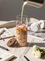 Clear Grande Sipper 650ml|Cherry Pop Print| 600ml Coffee Tumbler with Straw and Lid 1219 Avenue India