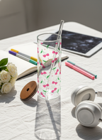Clear Grande Sipper 650ml|Cherry Pop Print| 600ml Coffee Tumbler with Straw and Lid 1219 Avenue India