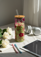 Clear Grande Sipper 650ml|Heart Doodle Print| 600ml Coffee Tumbler with Straw and Lid 1219 Avenue India