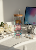 Clear Grande Sipper 650ml| Purr And Pour Print| 600ml Coffee Tumbler with Straw and Lid 1219 Avenue India