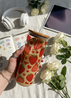 Clear Grande Sipper 650ml| Strawberry Burst Print| 600ml Coffee Tumbler with Straw and Lid 1219 Avenue India
