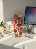 Clear Grande Sipper 650ml| Strawberry Burst Print| 600ml Coffee Tumbler with Straw and Lid 1219 Avenue India