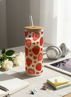 Clear Grande Sipper 650ml| Strawberry Burst Print| 600ml Coffee Tumbler with Straw and Lid 1219 Avenue India