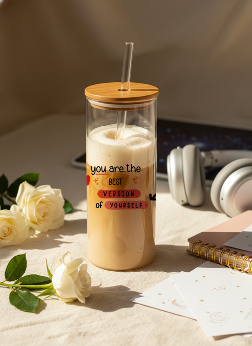 Clear Grande Sipper 650ml| You're the Best Print| 600ml Coffee Tumbler with Straw and Lid 1219 Avenue India