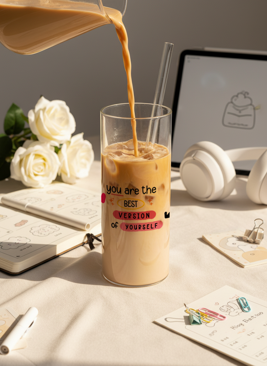 Clear Grande Sipper 650ml| You're the Best Print| 600ml Coffee Tumbler with Straw and Lid 1219 Avenue India
