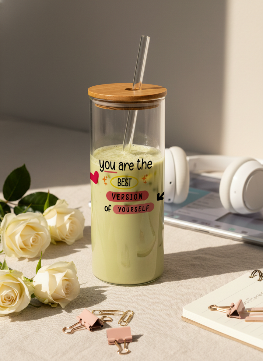 Clear Grande Sipper 650ml| You're the Best Print| 600ml Coffee Tumbler with Straw and Lid 1219 Avenue India