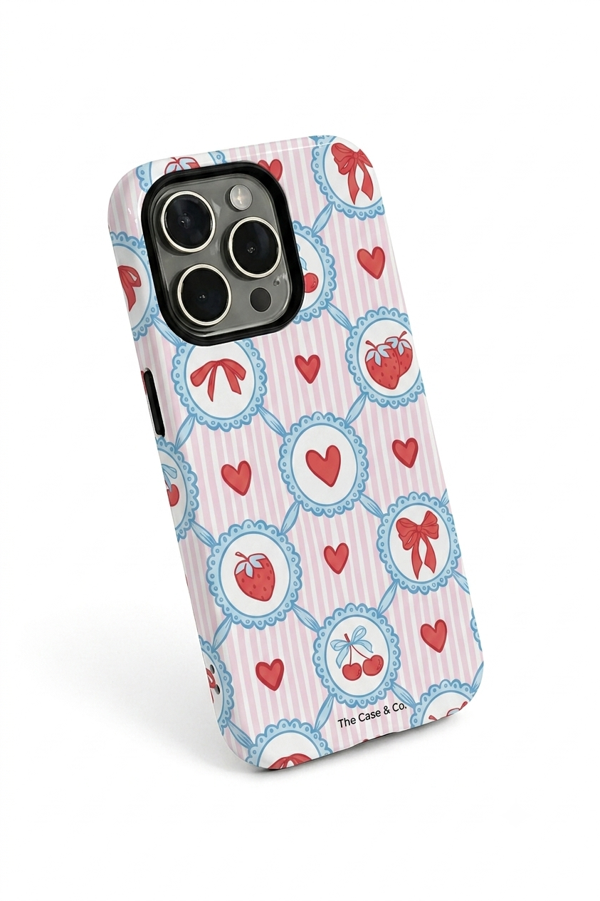Cloud Skin Case for iPhone 14 to 17 Series| Berry Charm Print | Premium 3D Hard Shell Cover 1219 Avenue