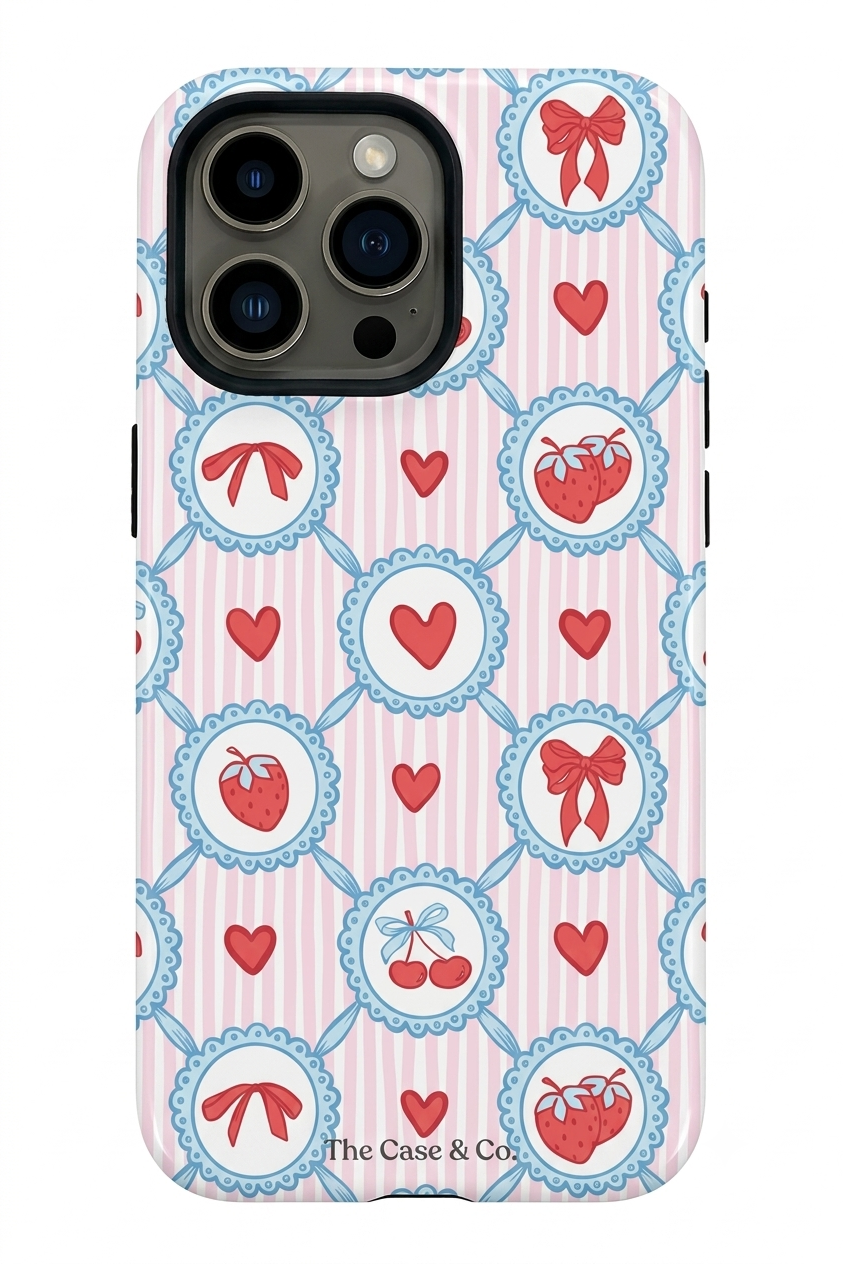 Cloud Skin Case for iPhone 14 to 17 Series| Berry Charm Print | Premium 3D Hard Shell Cover 1219 Avenue