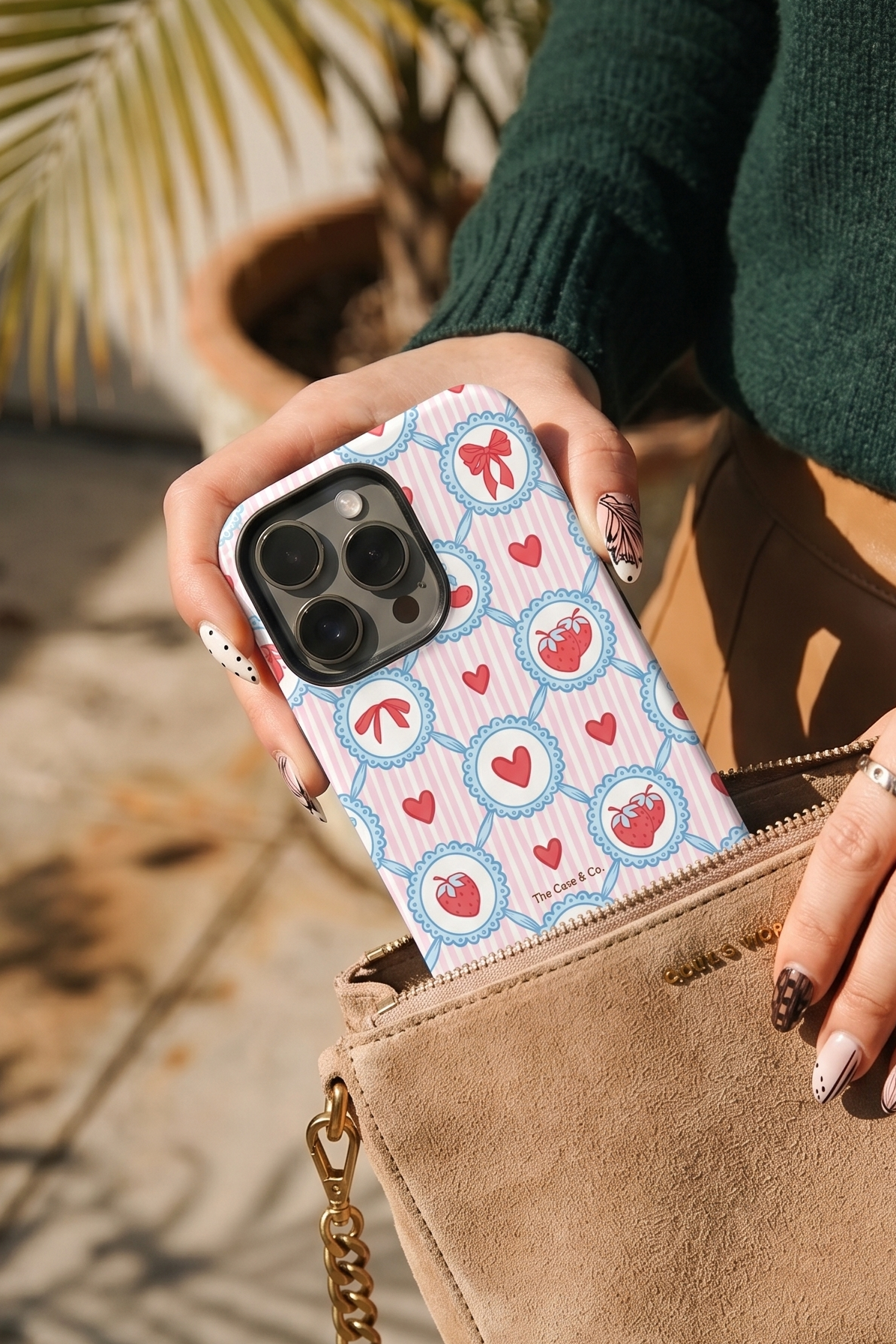 Cloud Skin Case for iPhone 14 to 17 Series| Berry Charm Print | Premium 3D Hard Shell Cover 1219 Avenue