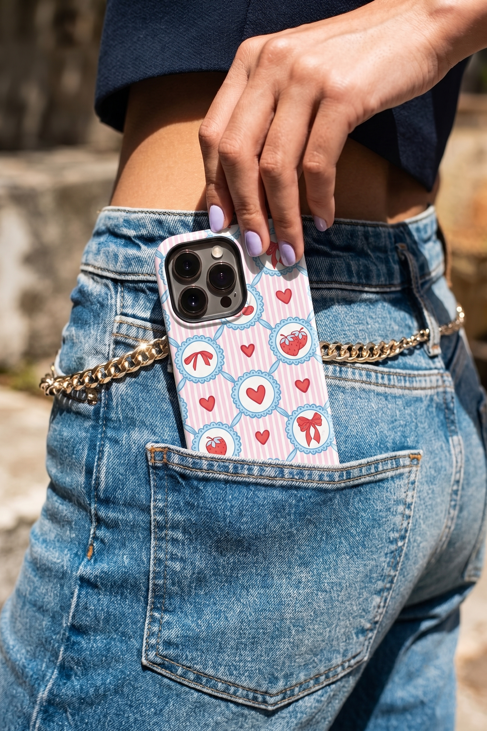 Cloud Skin Case for iPhone 14 to 17 Series| Berry Charm Print | Premium 3D Hard Shell Cover 1219 Avenue