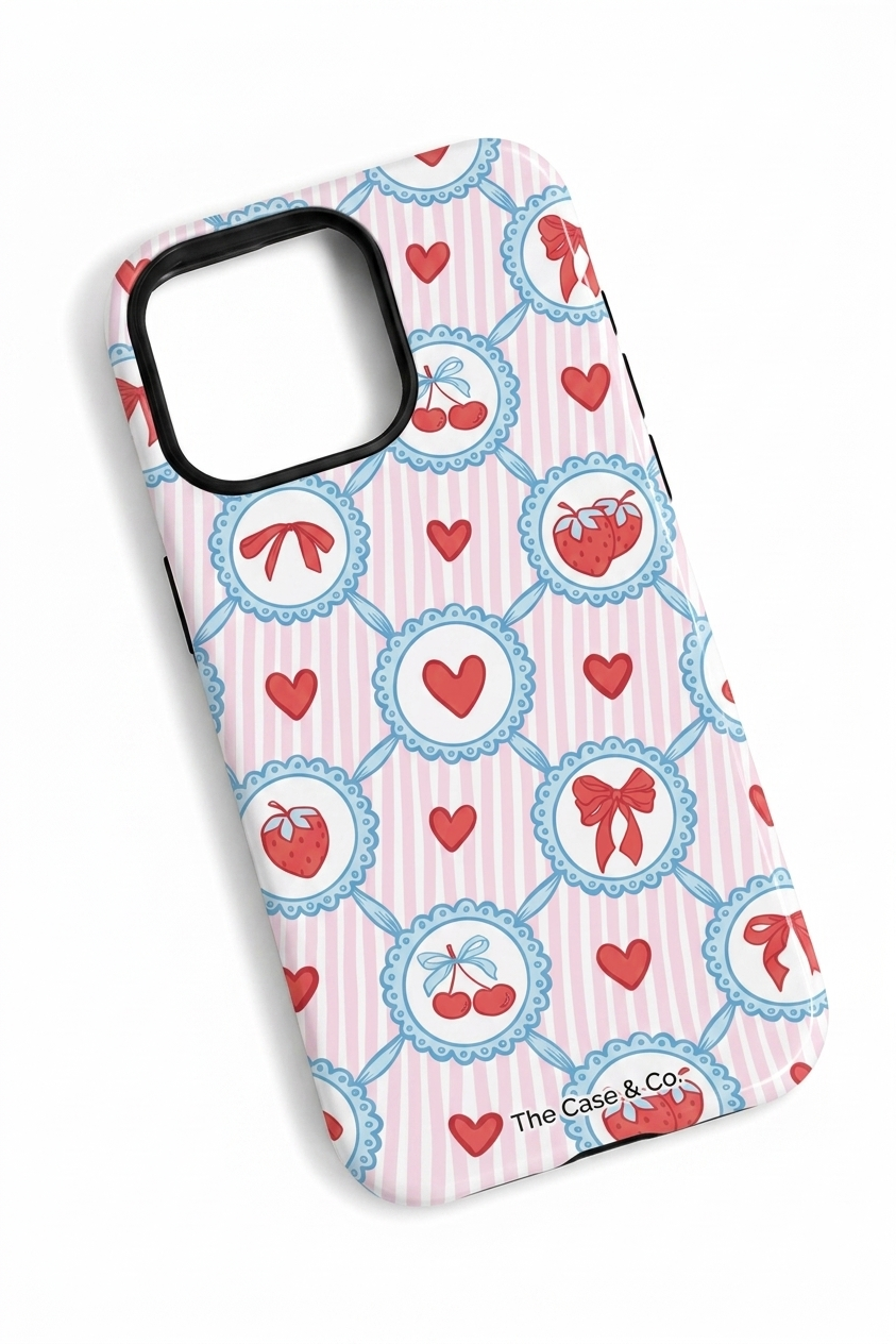 Cloud Skin Case for iPhone 14 to 17 Series| Berry Charm Print | Premium 3D Hard Shell Cover 1219 Avenue