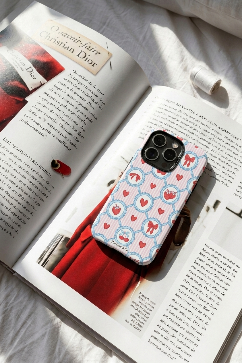 Cloud Skin Case for iPhone 14 to 17 Series| Berry Charm Print | Premium 3D Hard Shell Cover 1219 Avenue