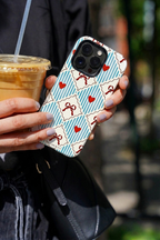 Cloud Skin Case for iPhone 14 to 17 Series| Bow Belle Print | Premium 3D Hard Shell Cover 1219 Avenue