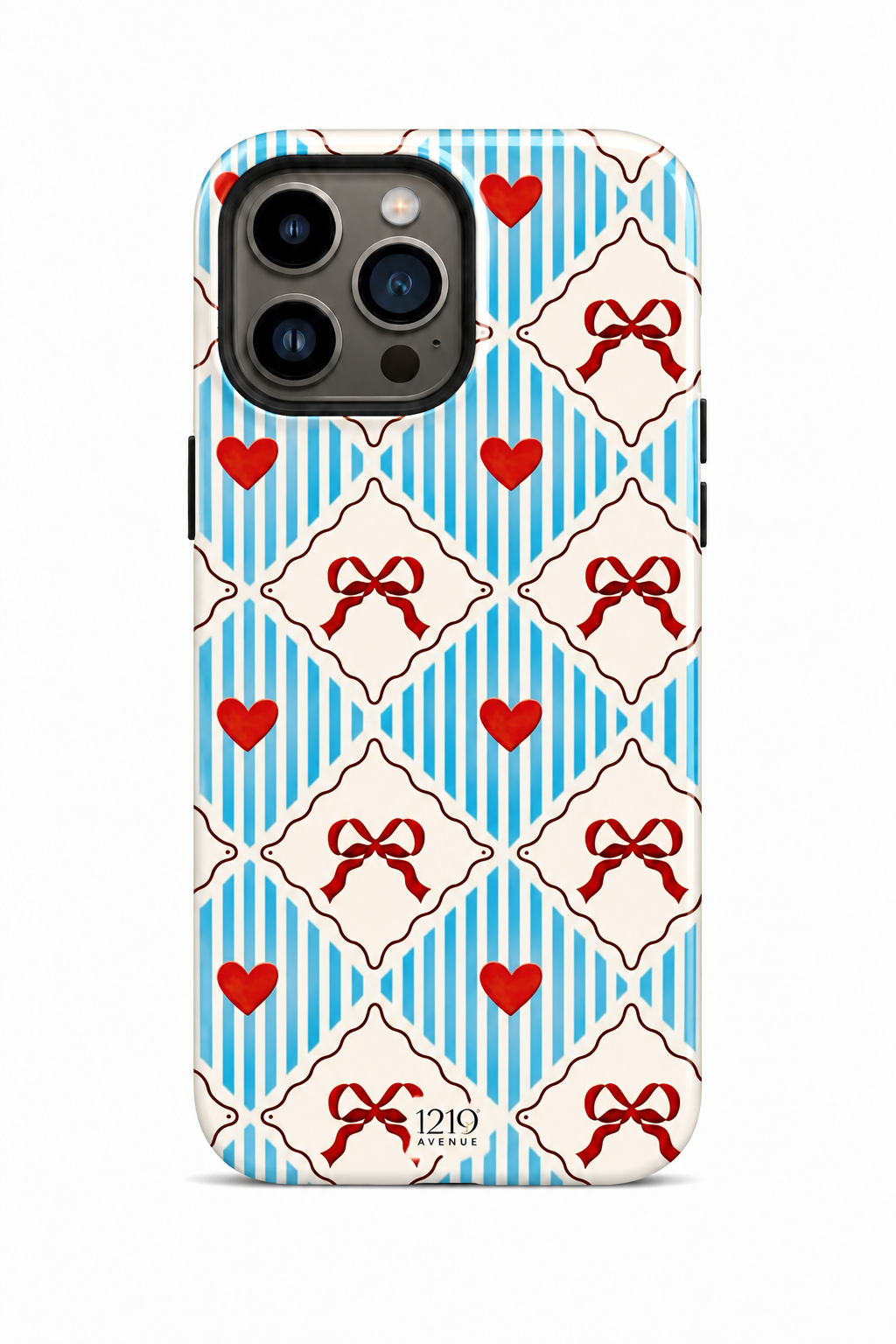 Cloud Skin Case for iPhone 14 to 17 Series| Bow Belle Print | Premium 3D Hard Shell Cover 1219 Avenue