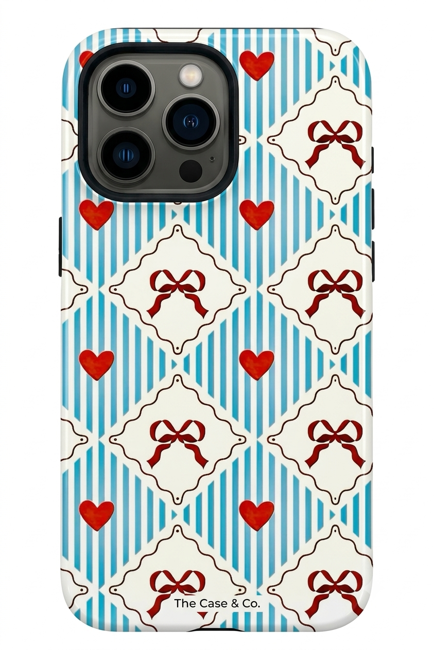 Cloud Skin Case for iPhone 14 to 17 Series| Bow Belle Print | Premium 3D Hard Shell Cover 1219 Avenue