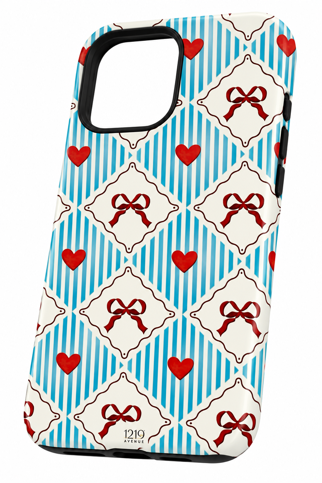 Cloud Skin Case for iPhone 14 to 17 Series| Bow Belle Print | Premium 3D Hard Shell Cover 1219 Avenue