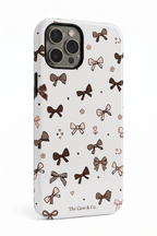 Cloud Skin Case for iPhone 14 to 17 Series| Cute Cocoa Bows Print | Premium 3D Hard Shell Cover 1219 Avenue