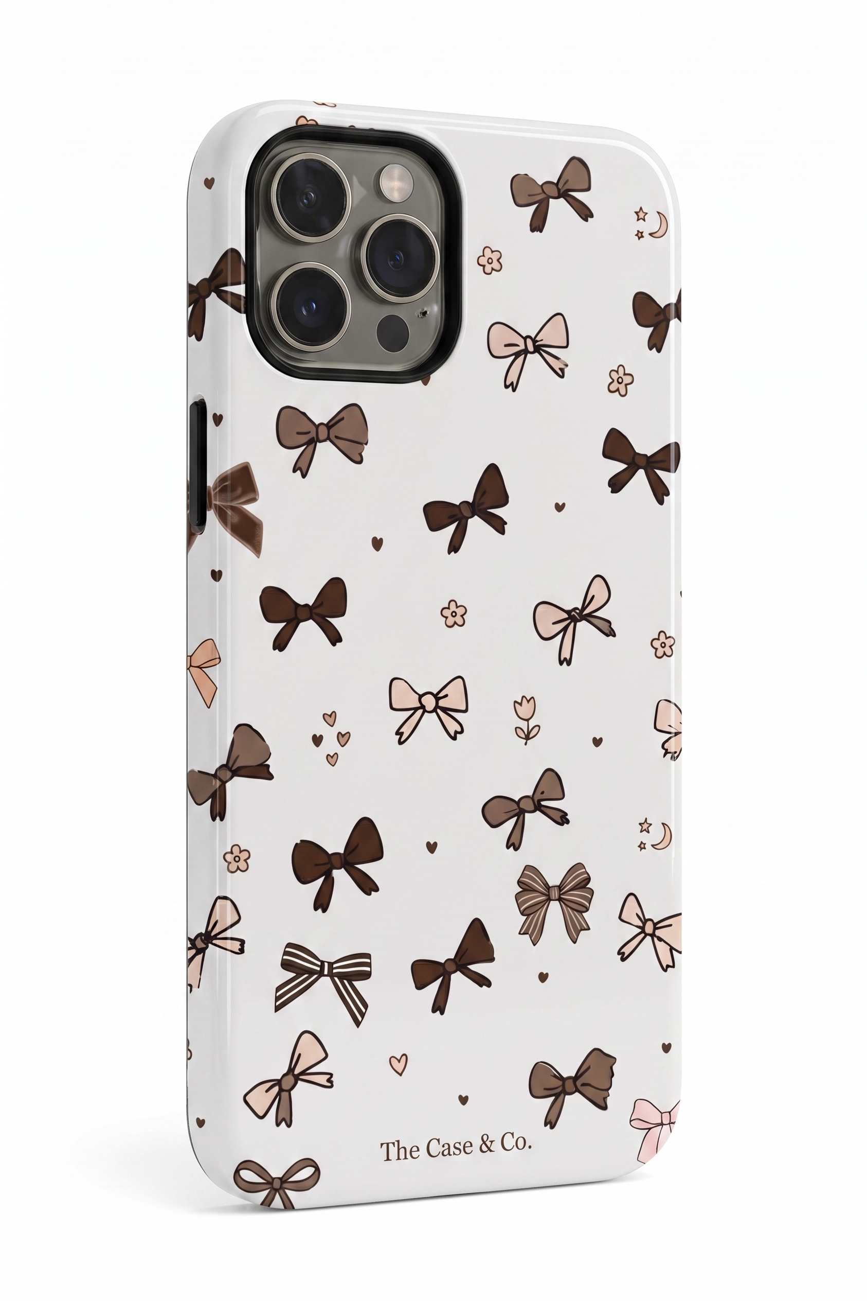Cloud Skin Case for iPhone 14 to 17 Series| Cute Cocoa Bows Print | Premium 3D Hard Shell Cover 1219 Avenue