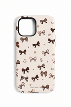 Cloud Skin Case for iPhone 14 to 17 Series| Cute Cocoa Bows Print | Premium 3D Hard Shell Cover 1219 Avenue