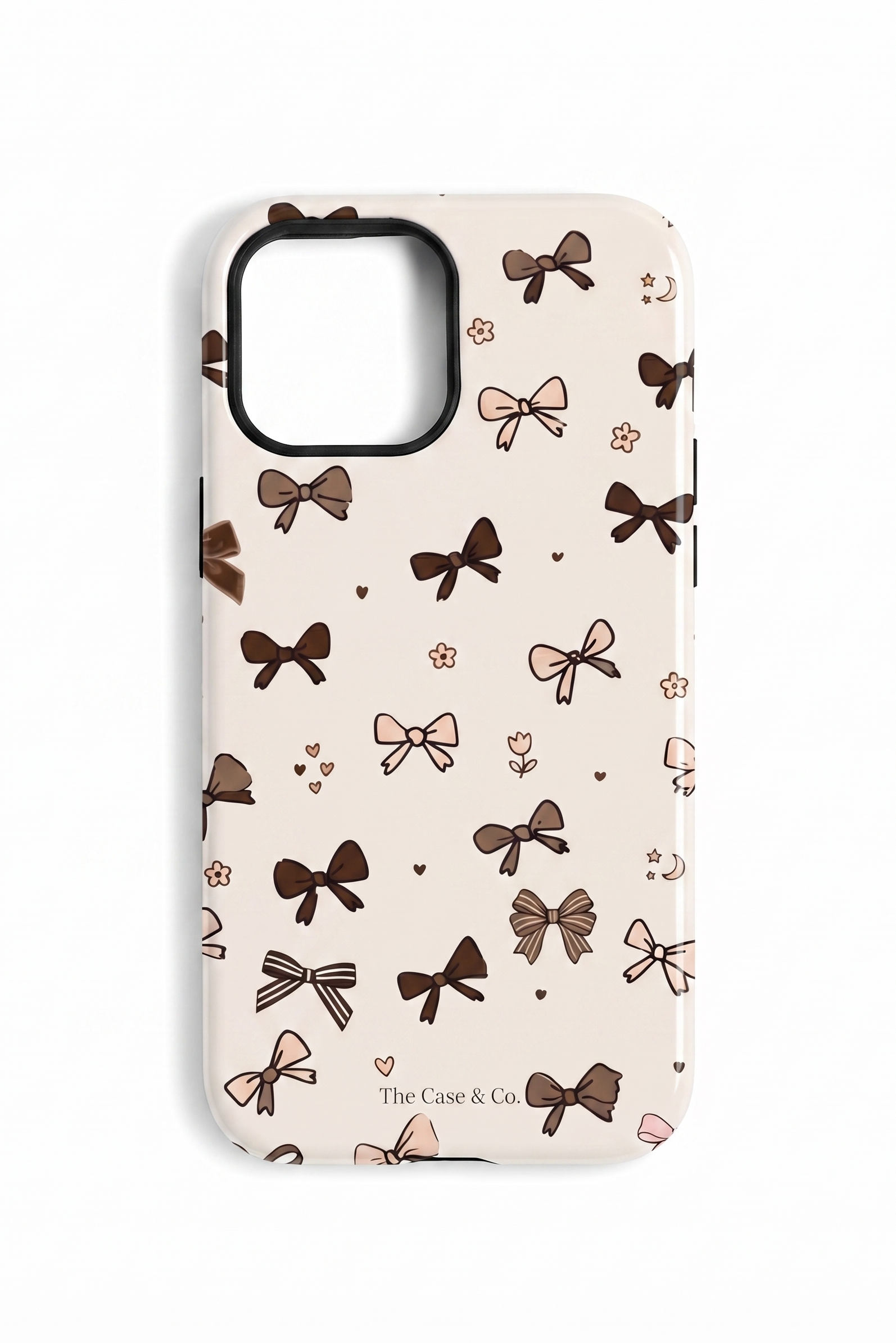 Cloud Skin Case for iPhone 14 to 17 Series| Cute Cocoa Bows Print | Premium 3D Hard Shell Cover 1219 Avenue