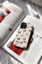Cloud Skin Case for iPhone 14 to 17 Series| Cute Cocoa Bows Print | Premium 3D Hard Shell Cover 1219 Avenue