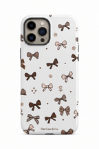 Cloud Skin Case for iPhone 14 to 17 Series| Cute Cocoa Bows Print | Premium 3D Hard Shell Cover 1219 Avenue