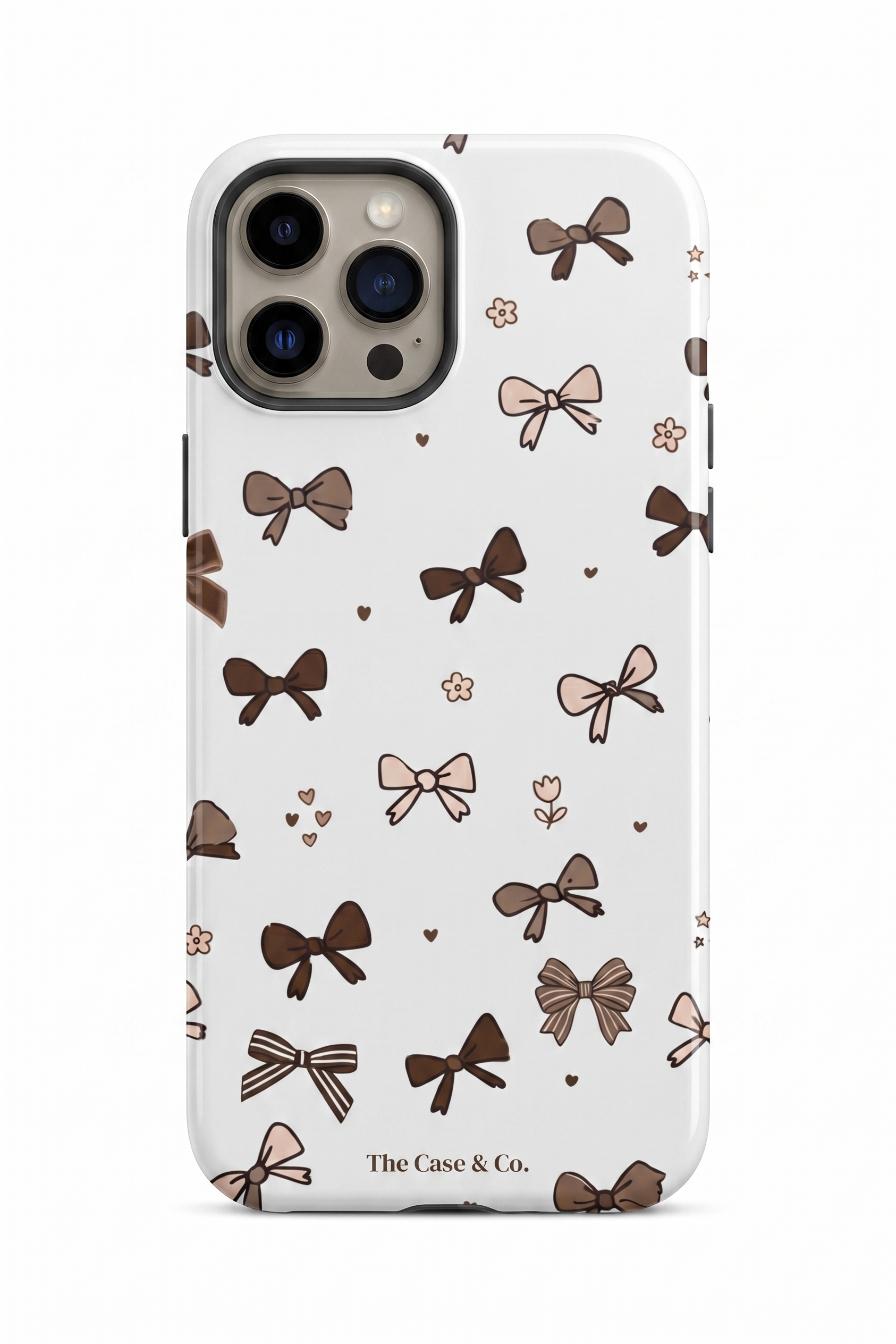 Cloud Skin Case for iPhone 14 to 17 Series| Cute Cocoa Bows Print | Premium 3D Hard Shell Cover 1219 Avenue