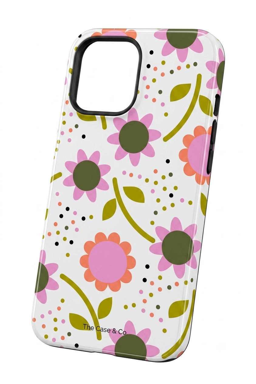 Cloud Skin Case for iPhone 14 to 17 Series| Daisy Doodle Print | Premium 3D Hard Shell Cover 1219 Avenue