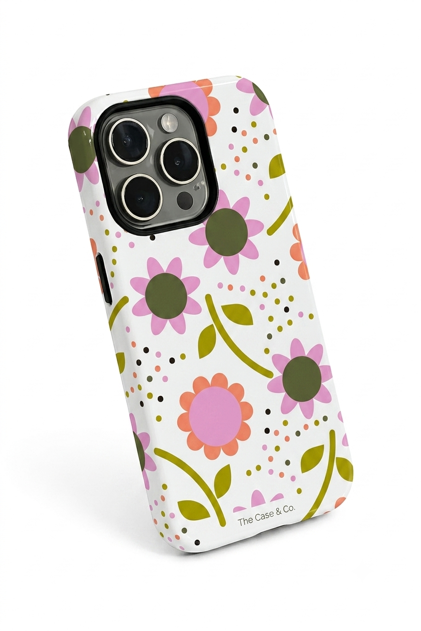 Cloud Skin Case for iPhone 14 to 17 Series| Daisy Doodle Print | Premium 3D Hard Shell Cover 1219 Avenue