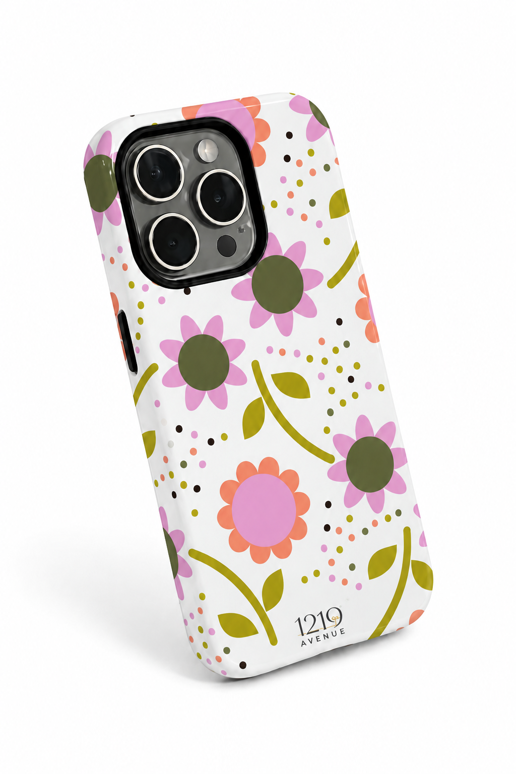 Cloud Skin Case for iPhone 14 to 17 Series| Daisy Doodle Print | Premium 3D Hard Shell Cover 1219 Avenue