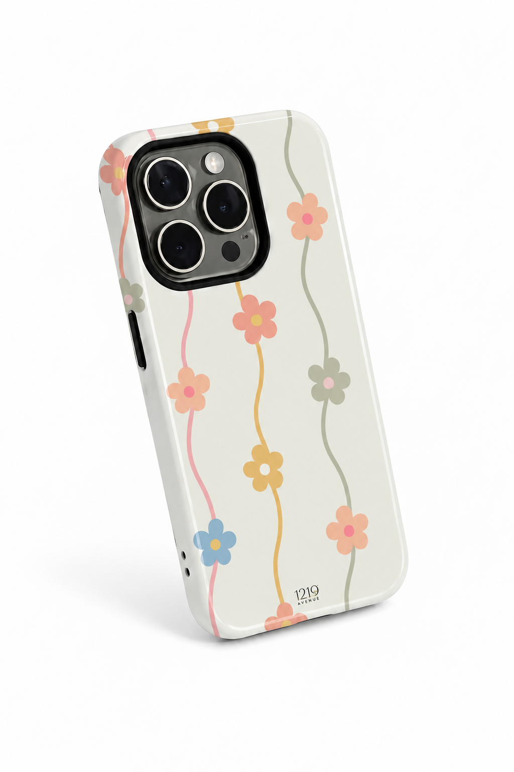 Cloud Skin Case for iPhone 14 to 17 Series| Flower Strings Print | Premium 3D Hard Shell Cover 1219 Avenue
