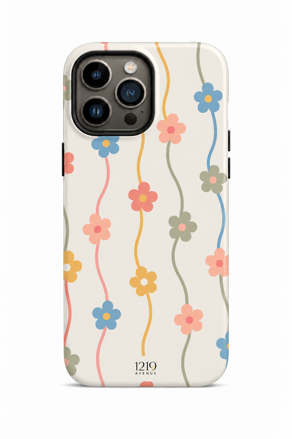 Cloud Skin Case for iPhone 14 to 17 Series| Flower Strings Print | Premium 3D Hard Shell Cover 1219 Avenue