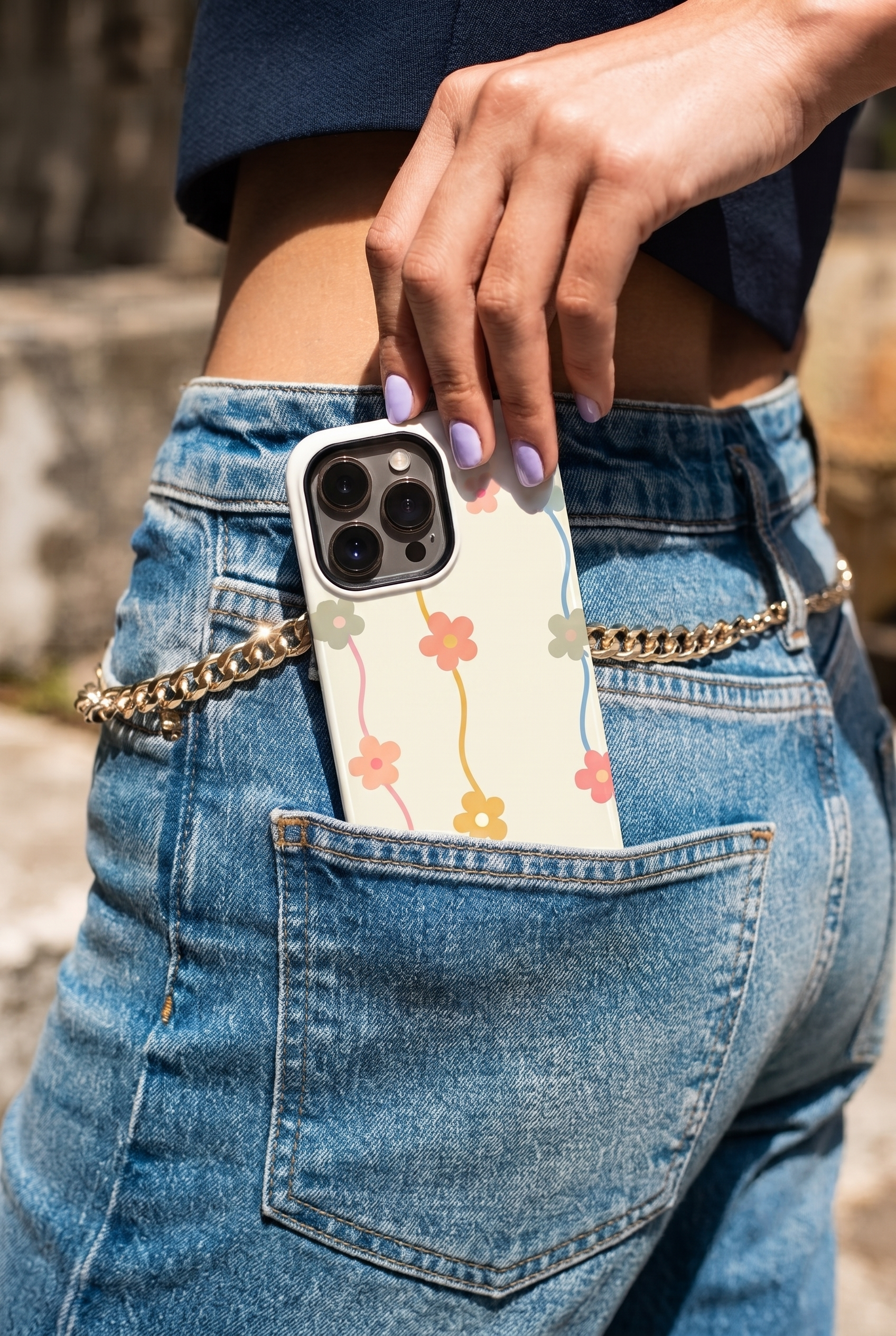 Cloud Skin Case for iPhone 14 to 17 Series| Flower Strings Print | Premium 3D Hard Shell Cover 1219 Avenue