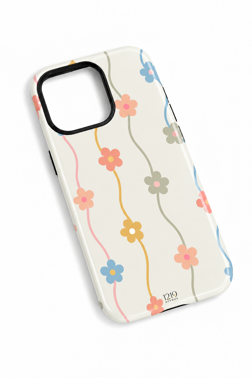 Cloud Skin Case for iPhone 14 to 17 Series| Flower Strings Print | Premium 3D Hard Shell Cover 1219 Avenue