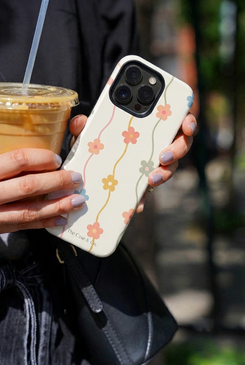 Cloud Skin Case for iPhone 14 to 17 Series| Flower Strings Print | Premium 3D Hard Shell Cover 1219 Avenue