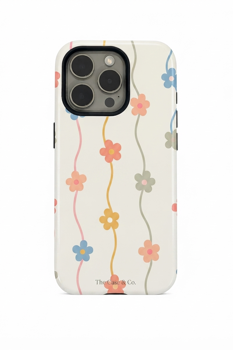 Cloud Skin Case for iPhone 14 to 17 Series| Flower Strings Print | Premium 3D Hard Shell Cover 1219 Avenue