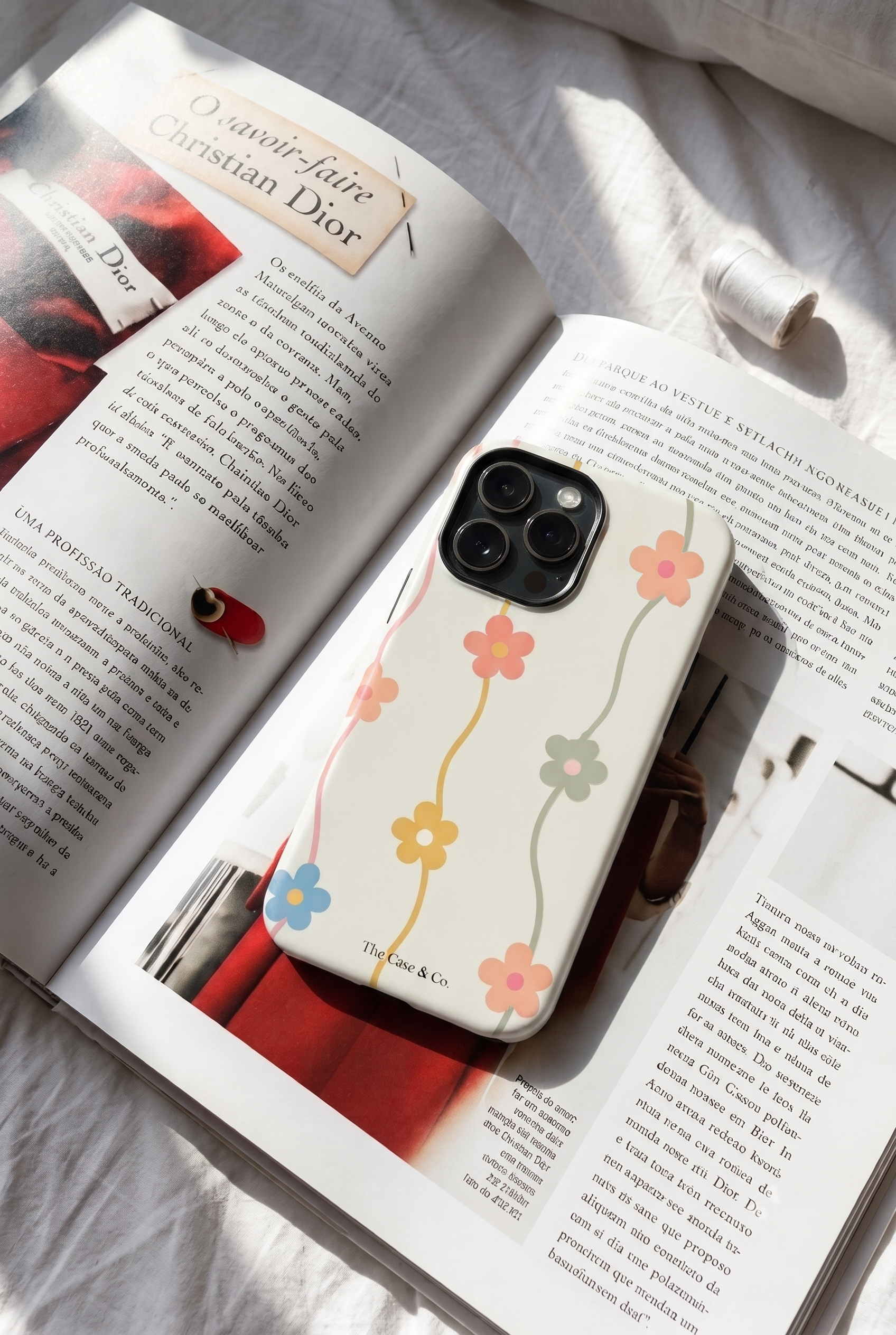 Cloud Skin Case for iPhone 14 to 17 Series| Flower Strings Print | Premium 3D Hard Shell Cover 1219 Avenue