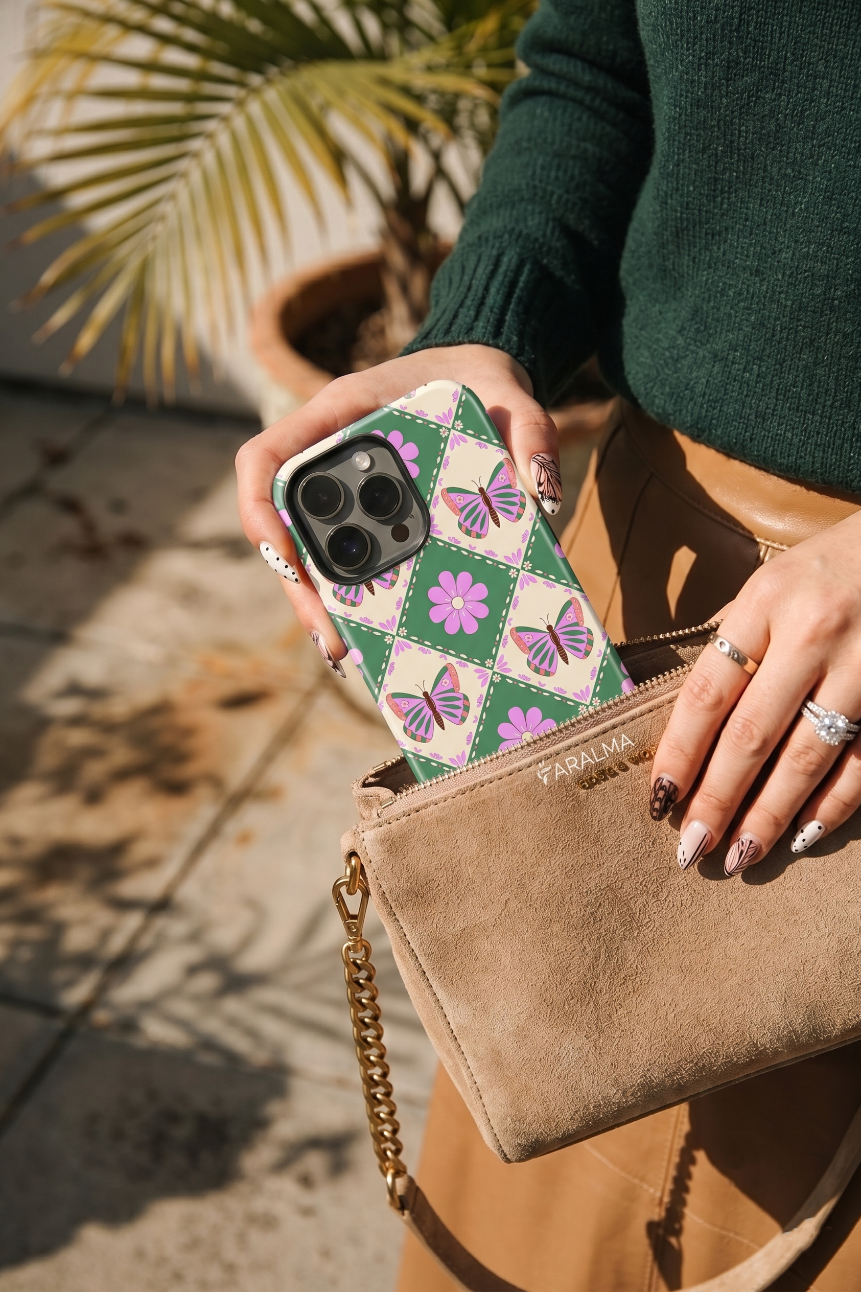 Cloud Skin Case for iPhone 14 to 17 Series| Garden of Wings Print | Premium 3D Hard Shell Cover 1219 Avenue