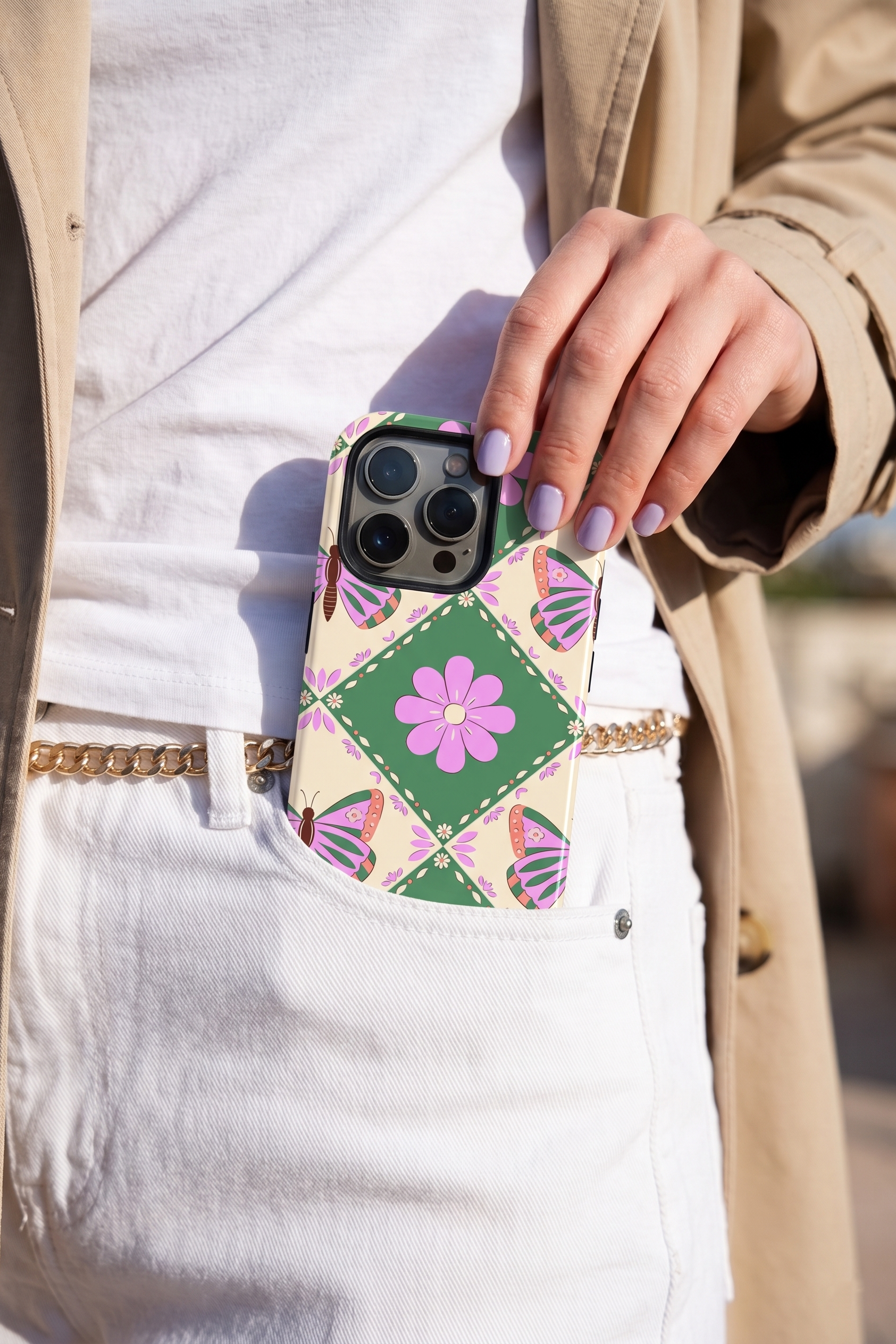 Cloud Skin Case for iPhone 14 to 17 Series| Garden of Wings Print | Premium 3D Hard Shell Cover 1219 Avenue