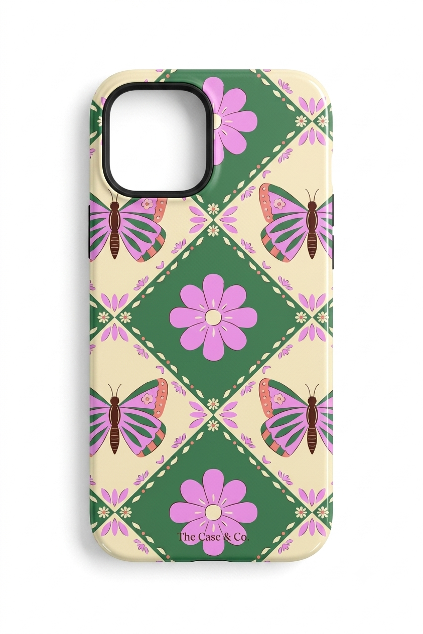 Cloud Skin Case for iPhone 14 to 17 Series| Garden of Wings Print | Premium 3D Hard Shell Cover 1219 Avenue