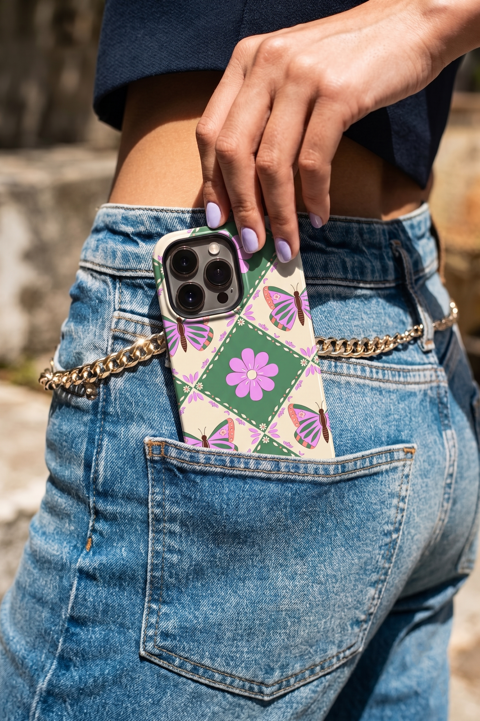 Cloud Skin Case for iPhone 14 to 17 Series| Garden of Wings Print | Premium 3D Hard Shell Cover 1219 Avenue