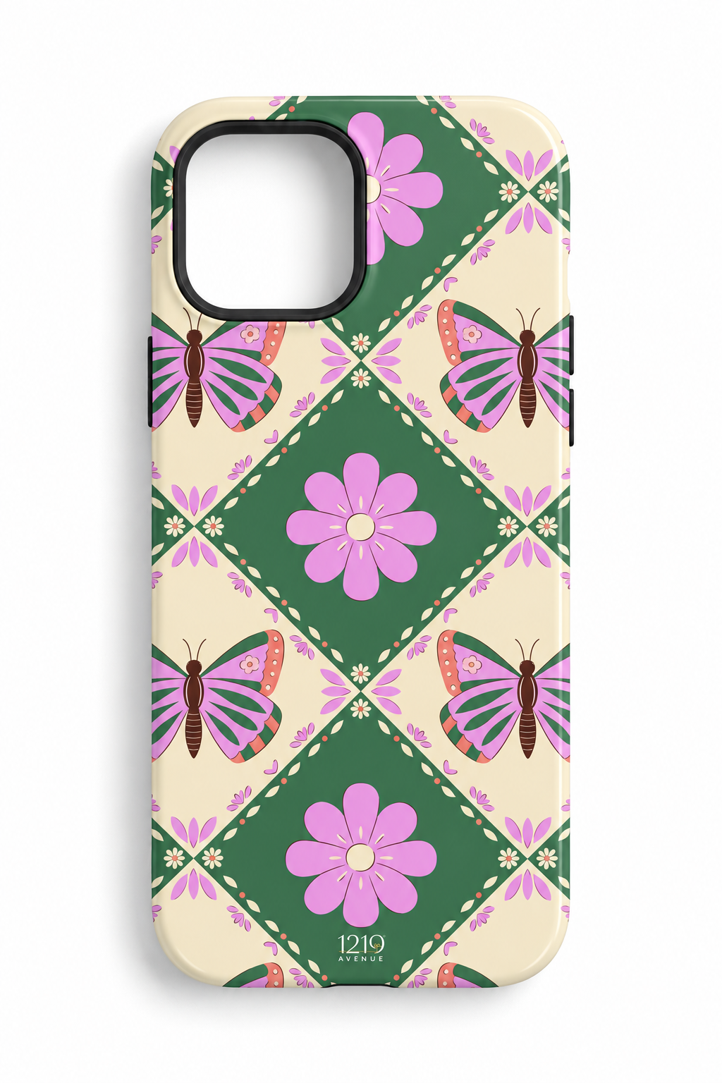 Cloud Skin Case for iPhone 14 to 17 Series| Garden of Wings Print | Premium 3D Hard Shell Cover 1219 Avenue