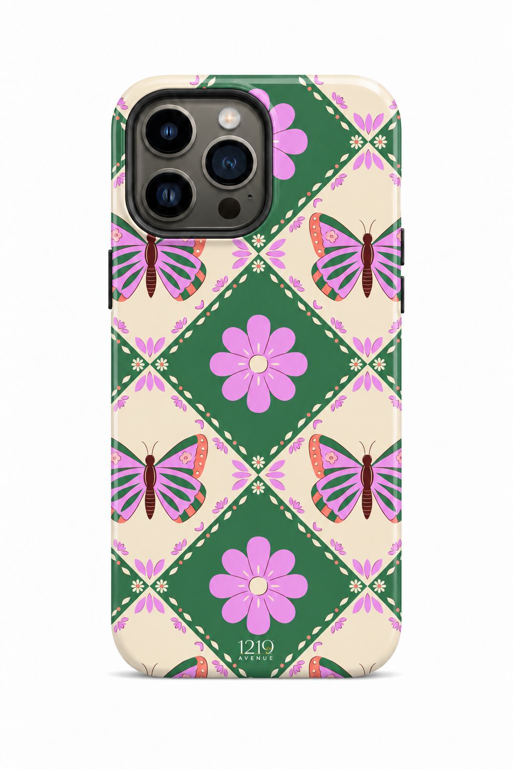 Cloud Skin Case for iPhone 14 to 17 Series| Garden of Wings Print | Premium 3D Hard Shell Cover 1219 Avenue