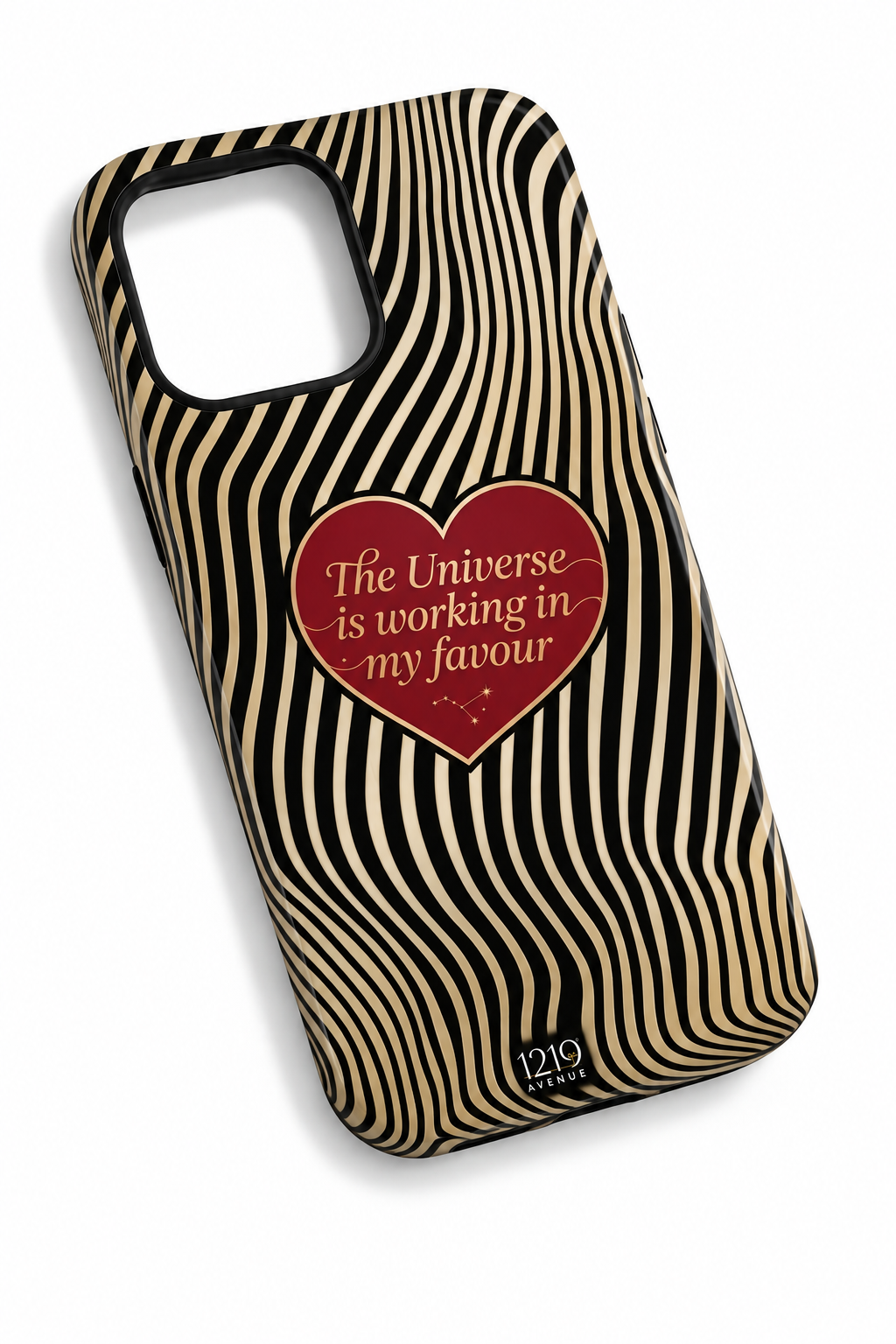 Cloud Skin Case for iPhone 14 to 17 Series| Golden Flow Print | Premium 3D Hard Shell Cover 1219 Avenue