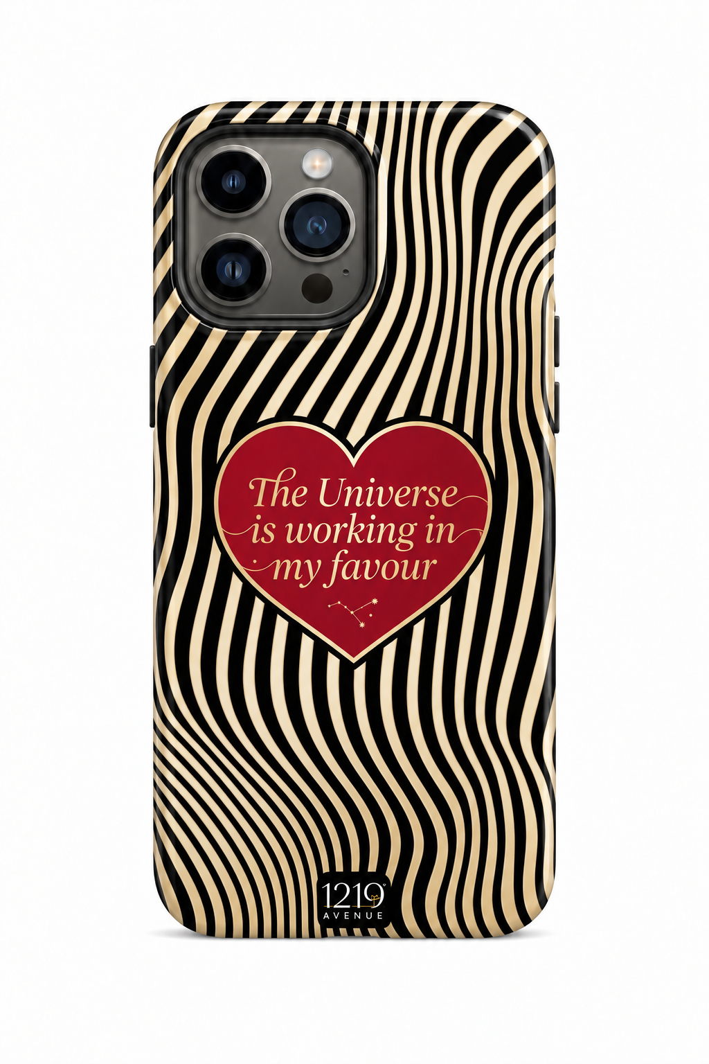 Cloud Skin Case for iPhone 14 to 17 Series| Golden Flow Print | Premium 3D Hard Shell Cover 1219 Avenue