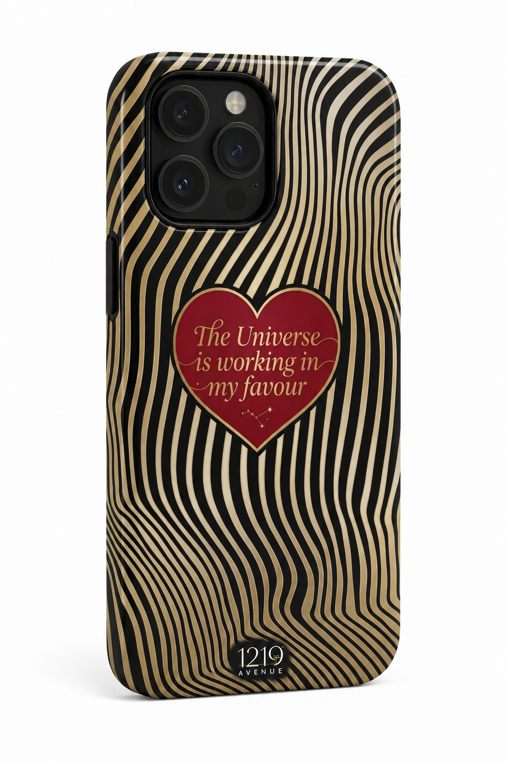 Cloud Skin Case for iPhone 14 to 17 Series| Golden Flow Print | Premium 3D Hard Shell Cover 1219 Avenue