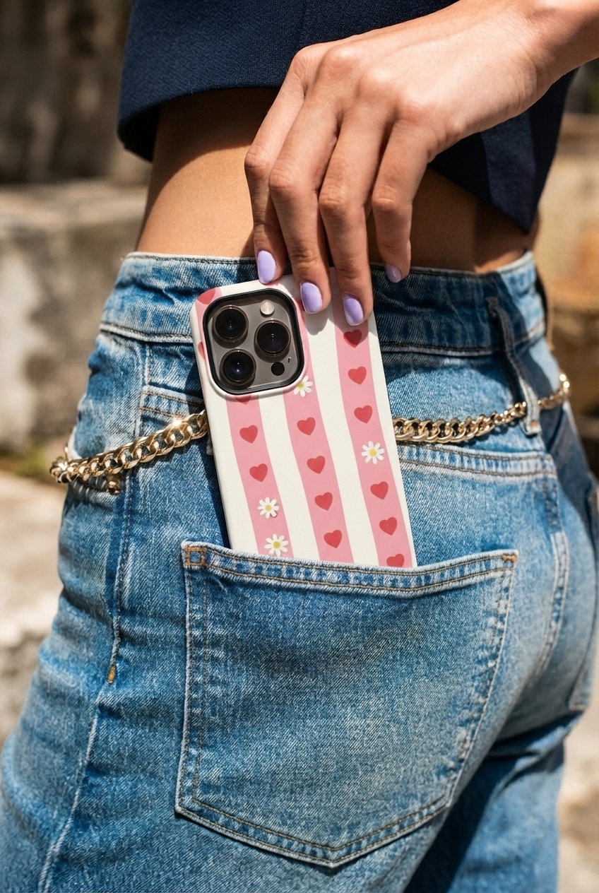 Cloud Skin Case for iPhone 14 to 17 Series| Heart Parade Print | Premium 3D Hard Shell Cover 1219 Avenue